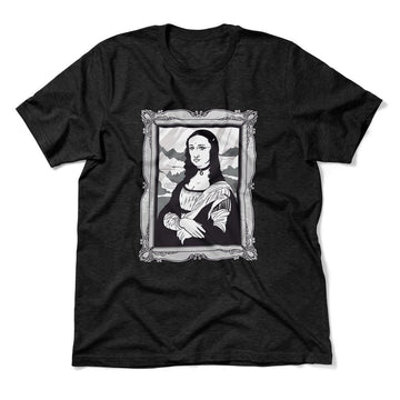 Gothic Monalisa Men/Unisex T-Shirt in Heather Black color